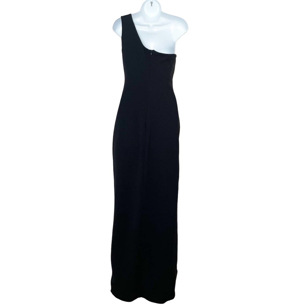 Nookie‎ One Shoulder Maxi Gown Black XL Stretch Side Slit Guest Formal Wedding - Picture 2 of 9